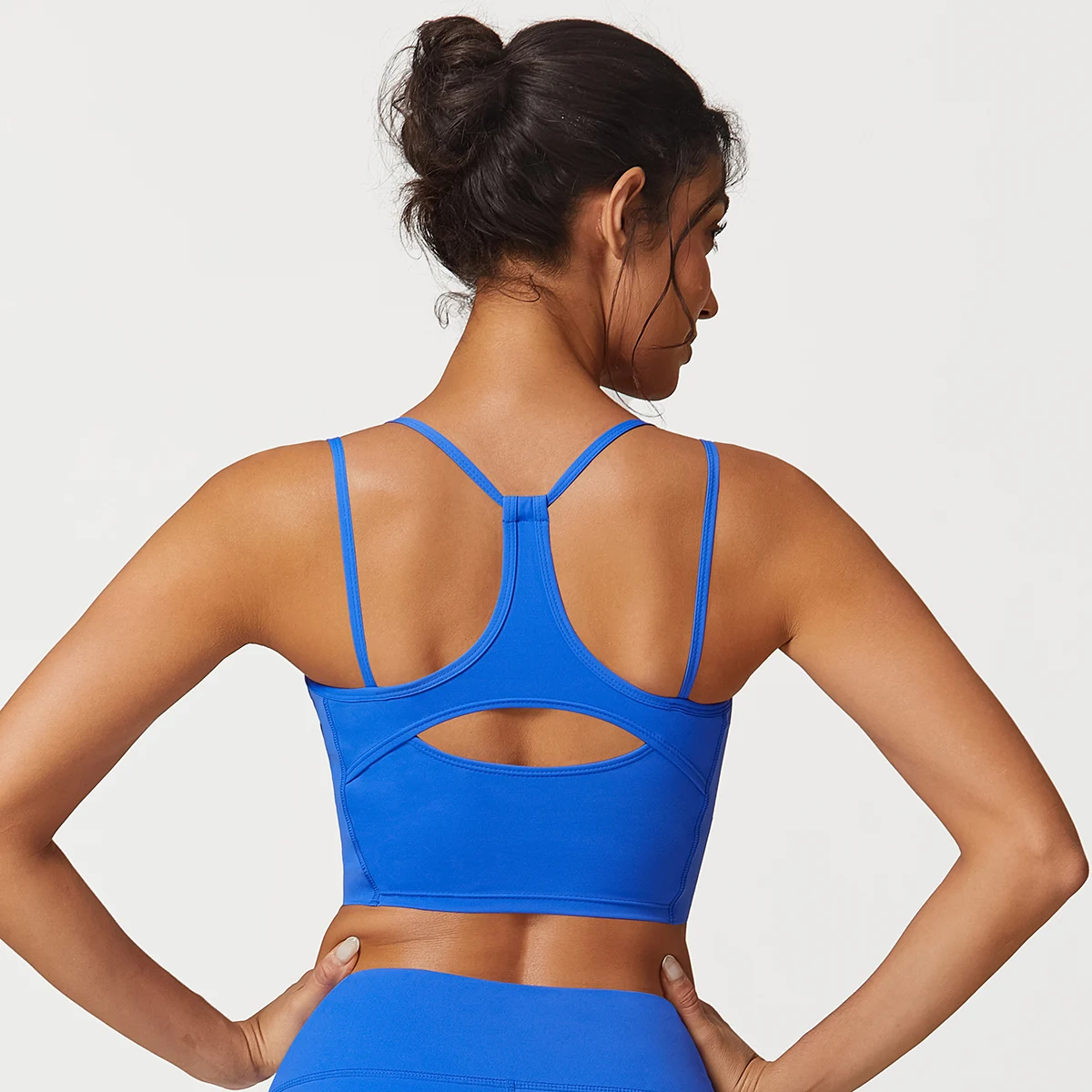 Sujetador deportivo de alto impacto con doble correa para mujer, sujetador Sexy para entrenamiento de Yoga palangre, Top corto deportivo, ropa interior de ejercicio, Bralette femenino