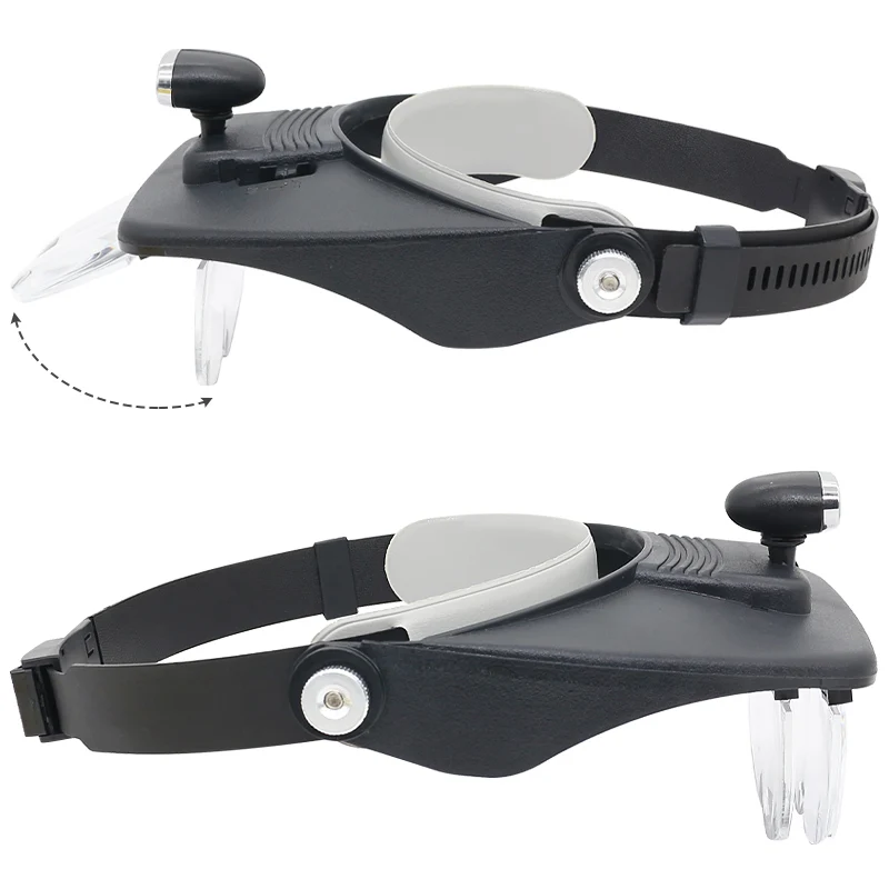 Cabeça Multi-Funcional Vestindo Lupa, Luzes LED para Repair Jewel Processing, Headband Magnifier, 1.2X, 1.8X, 2.5X, 3.5X