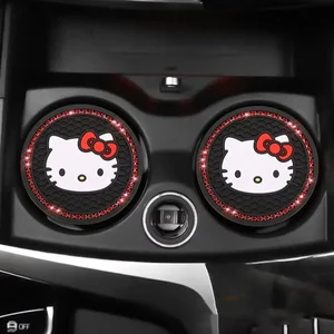 Sanrio Non-Slip Mat Cup Água, Olá Kitty, minha melodia, Kuromi, Household, Anti-Scalding, Acessórios Interior do carro, Calha de armazenamento 10 principais vendas tapetes da hello kitty - №7