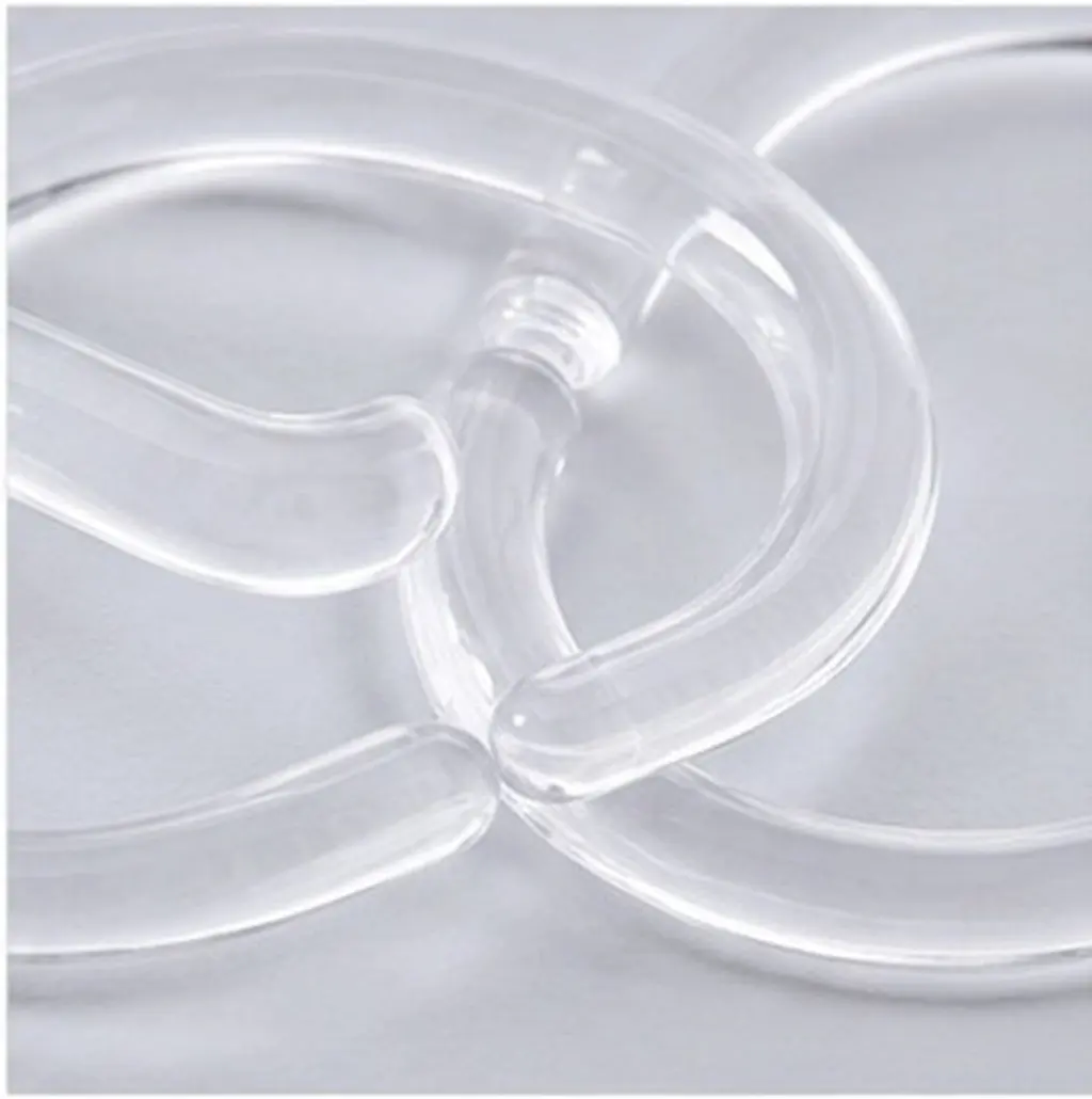 24Pcs Clear Plastic Shower Curtain Rings No Finger Pinch Safe Quiet Sliding Lightweight Flexible Nontoxic Curtain
