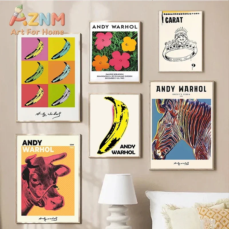 Andy Warhol Cow Zebra Banana Soup Sunset Wall Art Canvas Painting Nordic Posters And Prints Wall Pictures For Living Room Decor