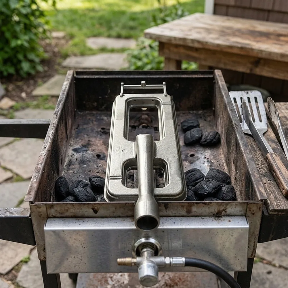 Stainless Steel Grill Burner 15.8x4.75 Inch For BBQ Gas Grills,Durable= Heat Distribution Replacement Part For Outdoor Cooking