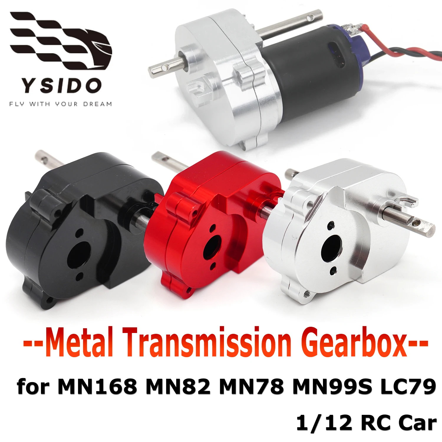 

​YSIDO MN Model Metal Transmission Gearbox 1/12 MN82 MN78 MN99S MN168 MN98 RC Car Crawler for 370 Motor Upgrade DIY Accessories