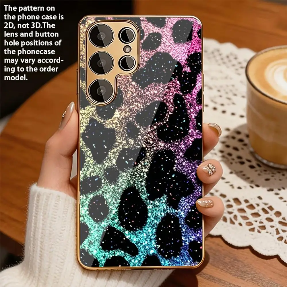 Shining Bling Camouflage Phone Case for Samsung Galaxy S26 S25 S24 S23 S22 S21 S20 Note20 Plus FE Ultra Glass Protective Cover