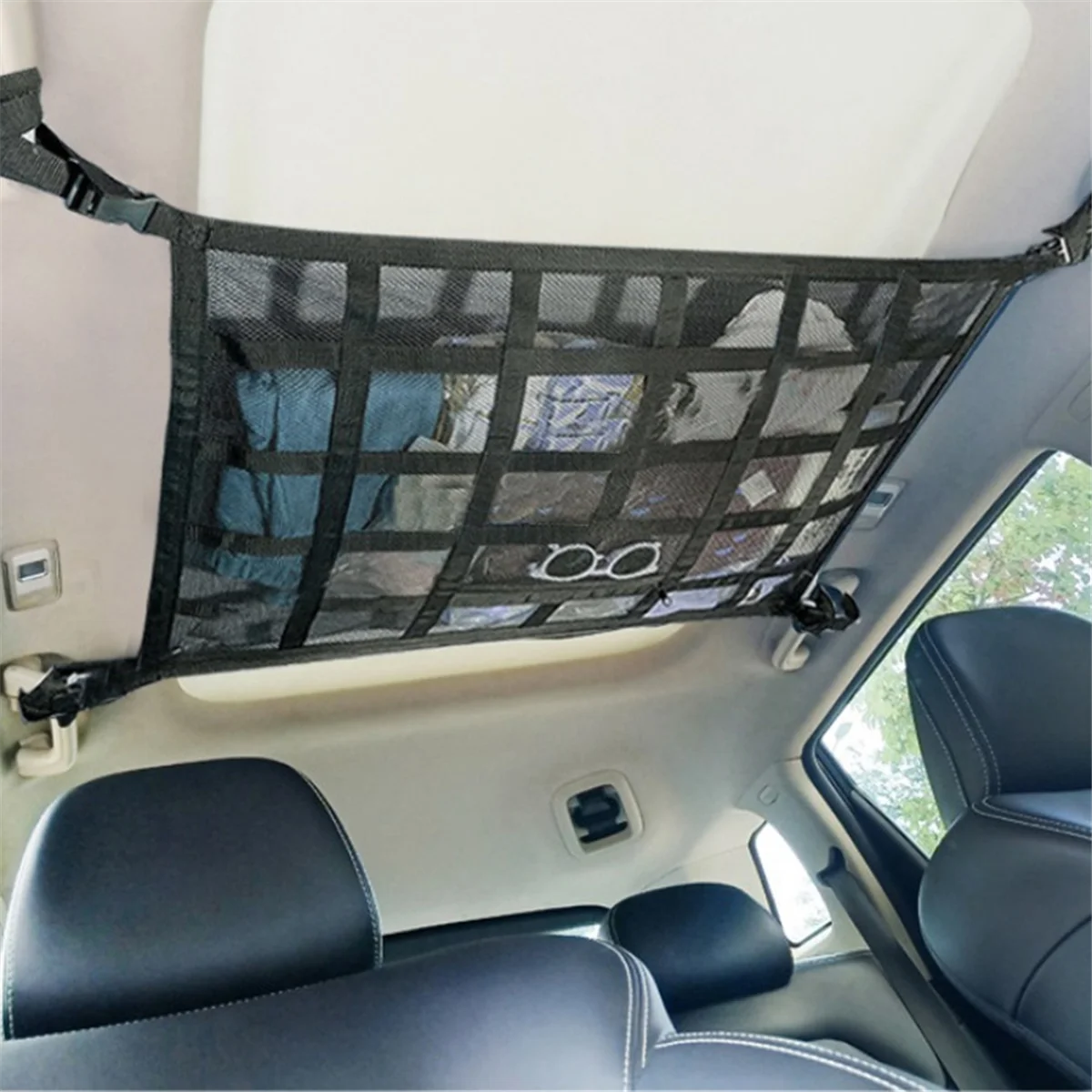 Car Strong Net Bag Load-Bearing Mesh Car Roof Storage Capacity Car Ceiling Auto Accessories Roof Storage Net Pocket