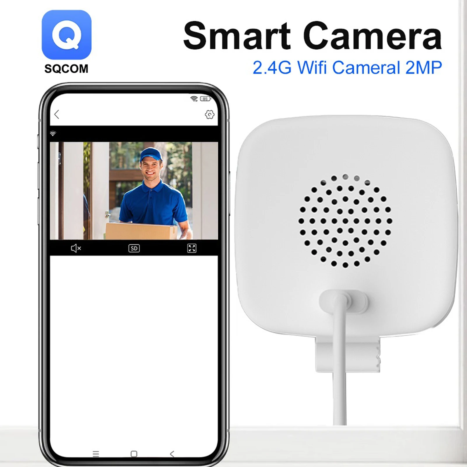 

1080P WiFi Surveillance Cam with Night Vision & Motion Detection Monitor Camera Two-Way Audio for Home Baby Pet Monitoring