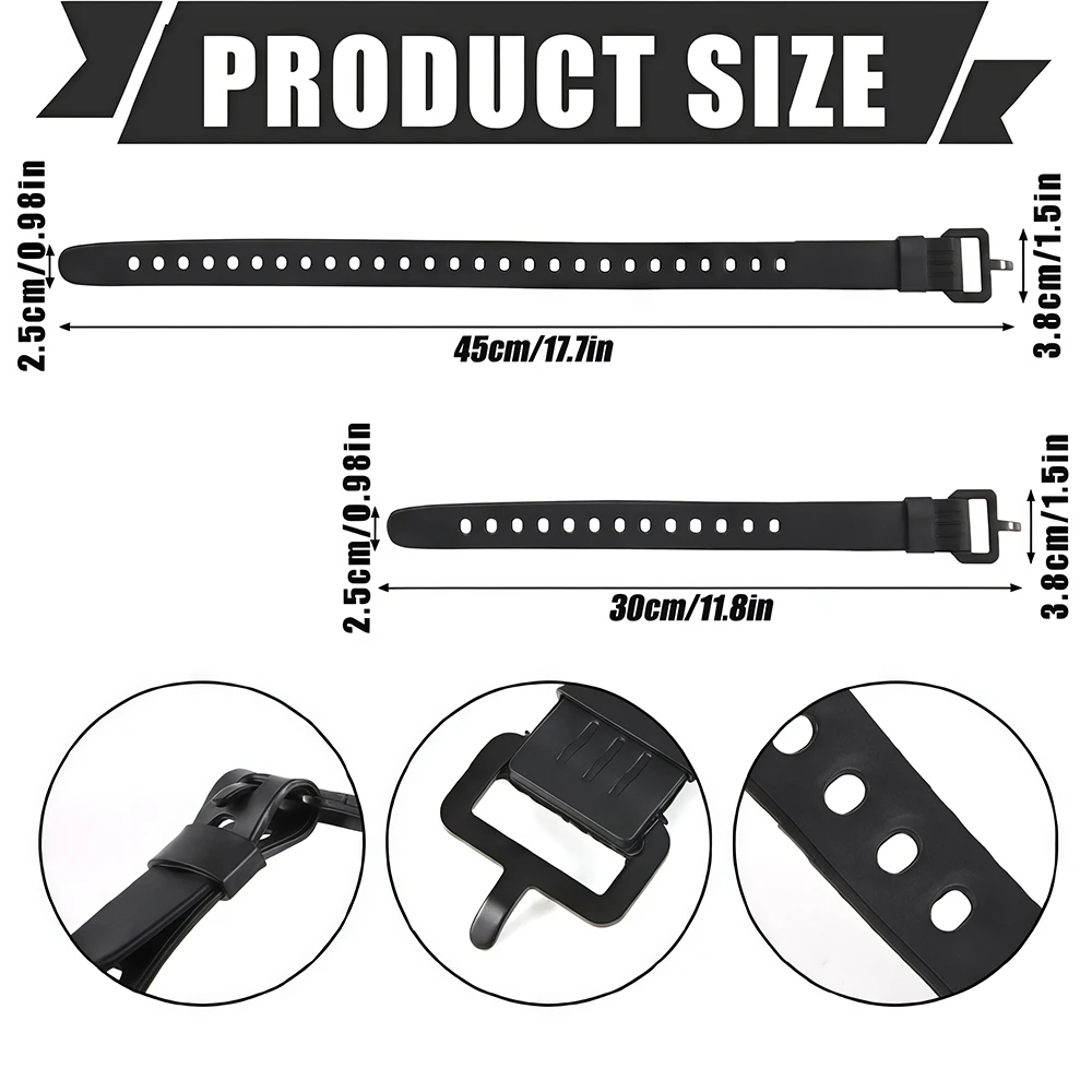1-5Pcs Heavy‑Duty Rubber Utility Strap with Buckle, Adjustable Reusable Lashing Tension Strap for Truck Cargo Luggage Motorcycle