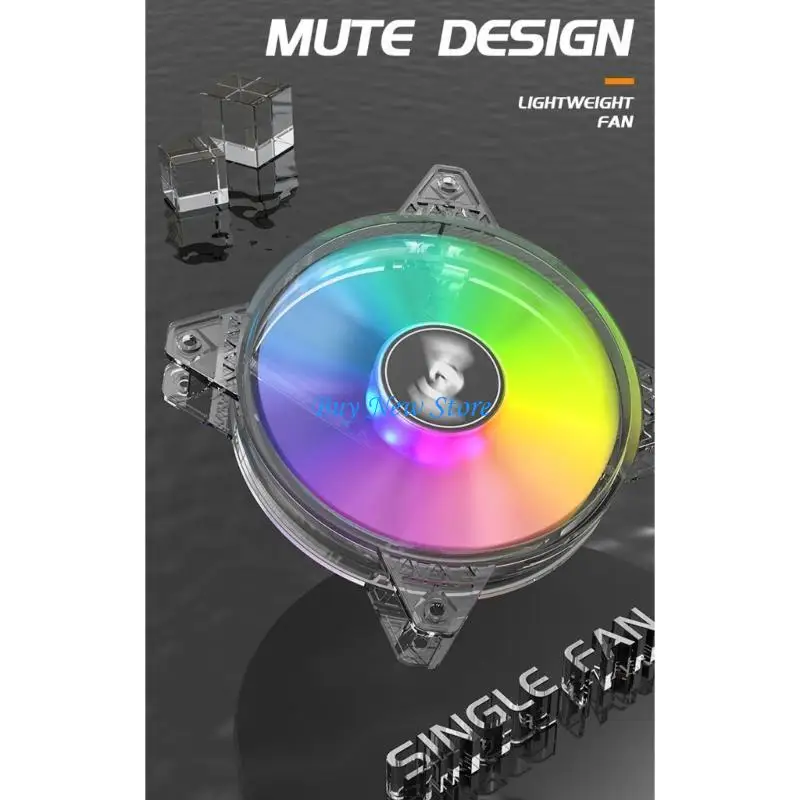 

20CE 12CM Computer Chassis Cooling Fan PWM CPU Temperature Control Fan 12V ARGB Synchronous 12025 12x12x2.5CM