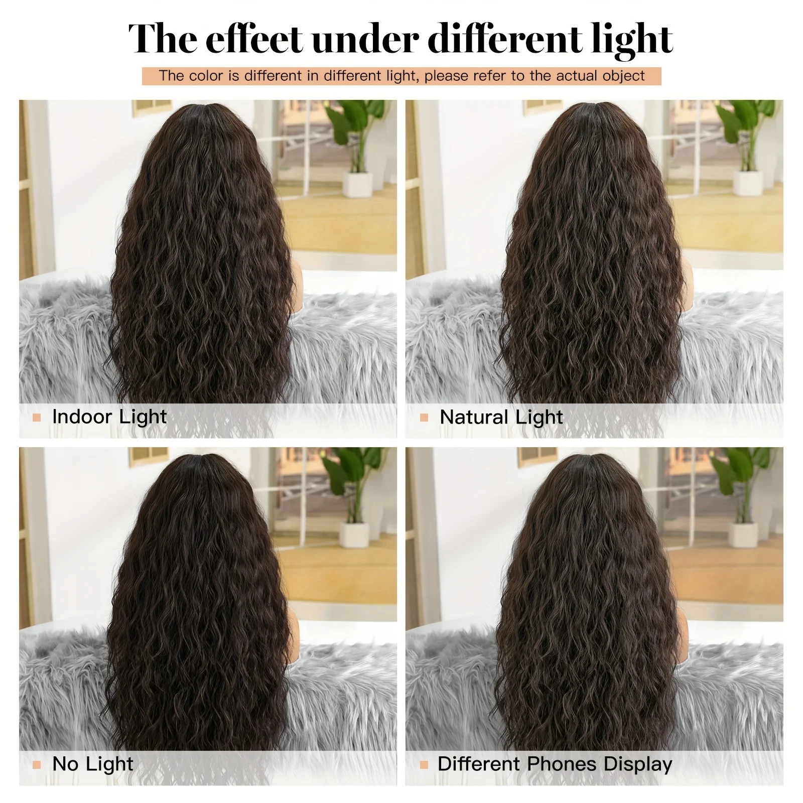 Women's Wig Cold Brown Long Curly Hair Daily Wear Matte High-Temperature Fiber European and American Ladies