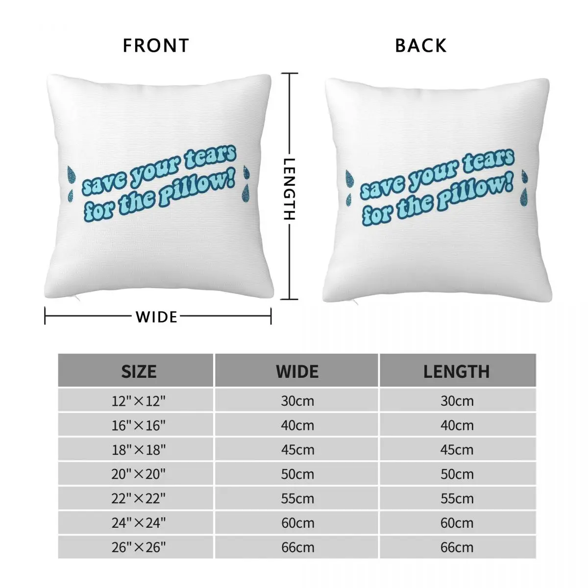 Save Your Tears For The Pillow Square Pillowcase Polyester Linen Velvet Printed Zip Decor Pillow Case Car Cushion Cover