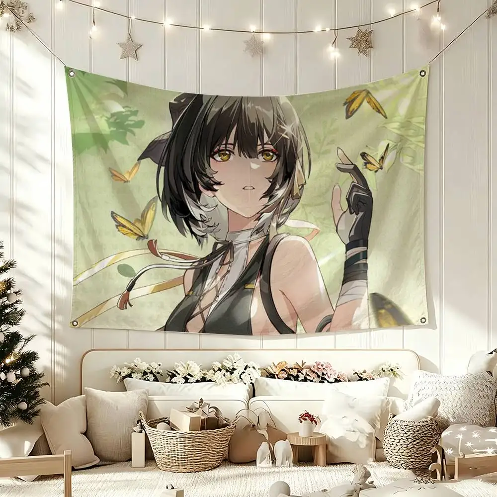 Game WuWa Rover  Flags for Bedrooms Home Decor Items Outdoor Decors Garage Decoration Flaga