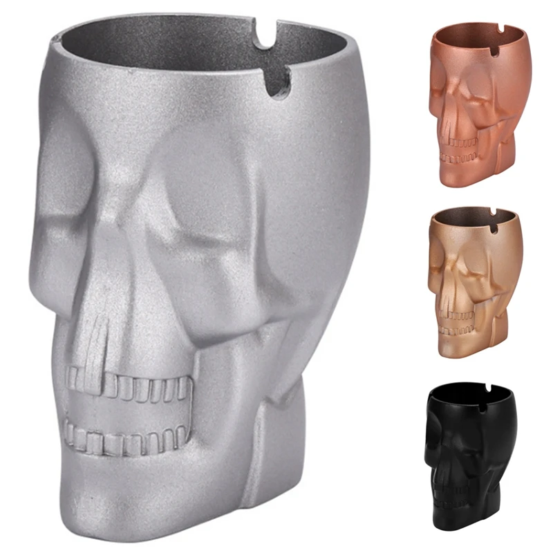 Ashtray Flame-Retardant Ashtray Aluminum Alloy Skull Desktop Ashtray Funny Ashtray Home Ashtray