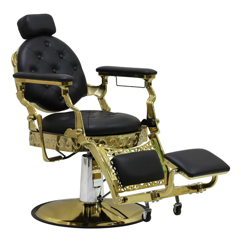 Custom Antique Professional Barber Barber Chair Synthetic Leather Hydraulic Pump Retro Men's Barber Shop Chair