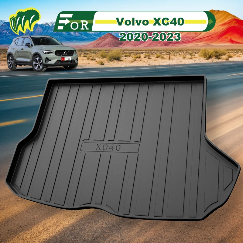 

For Volvo XC40 2021 22 2020-2024 TPE Custom Fit Car Trunk Mat All Season Black Cargo Mat 3D Shaped Laser Measured Trunk Liners