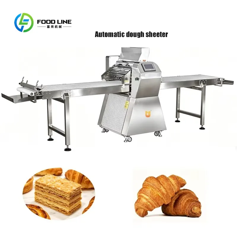 Customized Electric Dough Roller Sheeter Fully Automatic Dough Laminator Puff Pastry Laminating Machine for Food Processing