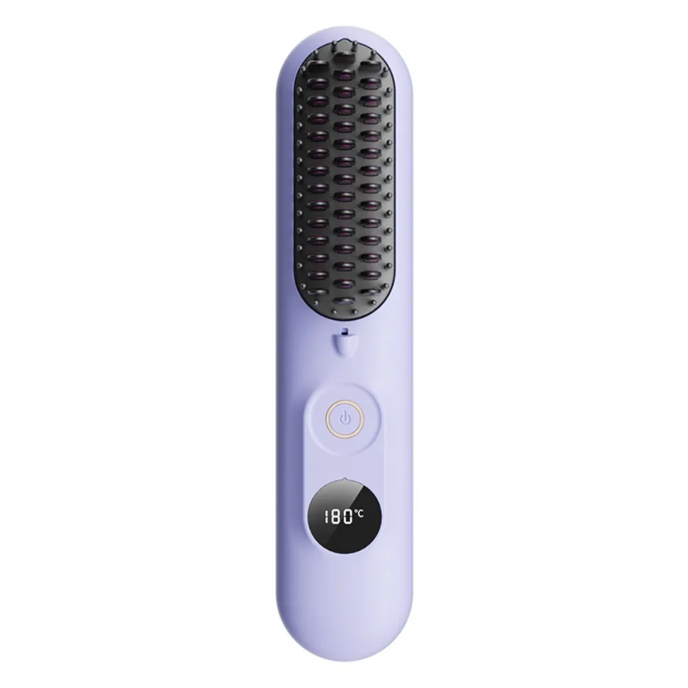 

Portable Wireless Hair Straightener 3 Temp Settings Rechargeable Straight Hair Comb Mini Type-C Straightening Comb