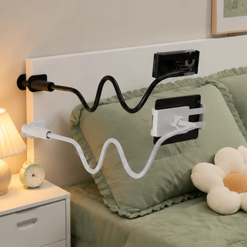 2PCS 360 °   Support universel flexible et pliable pour téléphone et tablette, avec base spirale rotative tout-terrain et bras long, idéal pour la chambre