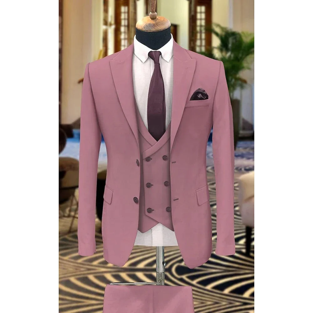 Formal wedding three-piece jacket Pants vest for men Single breasted lapel wedding elegant men's suit