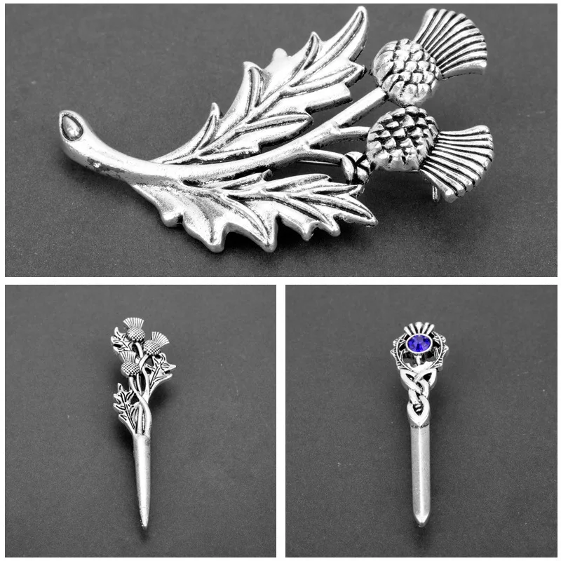 Legend of the Ancient Battlefield-Retro Creative Scottish National Flower Thistle Brooch Pin Chest Flower Clothing Accessories