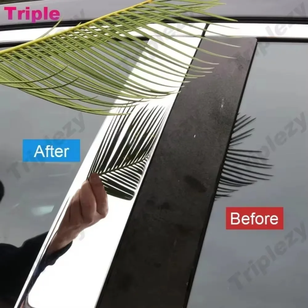 Glossy Chrome Mirror Effect Car Door Center Column Window Middle B C Pillar Post Cover Trim PC Material Sticker For Honda CRV G3