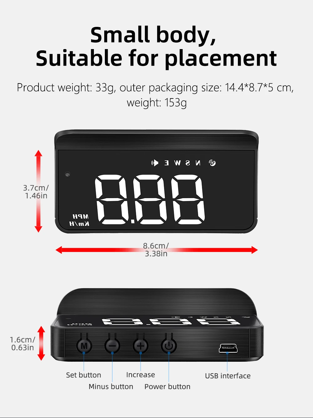 Hot Selling M1 Factory Direct Cheap GPS HUD Speedometer Windshield Head up Display Car Accessory for All Cars Head-up Display