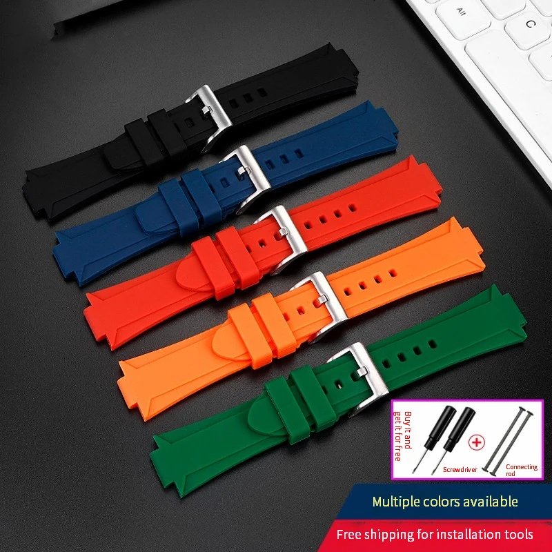 High Quantity Rubber Watchband for timex WATCH T2N720 T2N721 TW2T76300 Series Waterproof Silicone Sports Strap 24*16mm