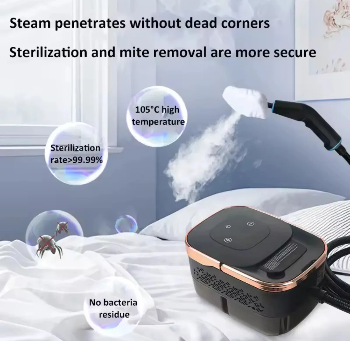 Portable High Temperature Sterilizer 1500W High Pressure Steam Cleaner for Air Conditioner Sofa Kitchen Truck Handheld Cleaner