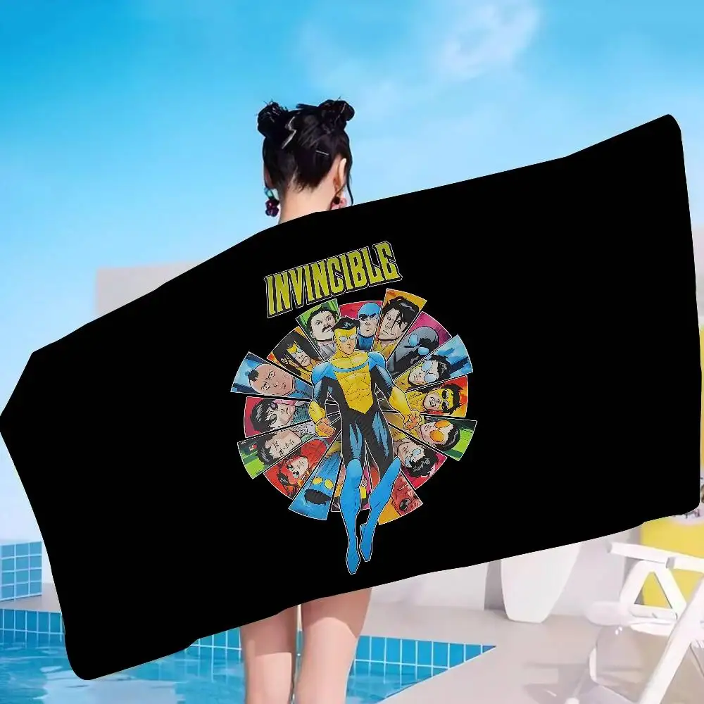 Animation I-Invincibles Microfiber Printed Beach Towel Mountain Climbing Yoga Beach Swimming Running Absorbent Soft Towel