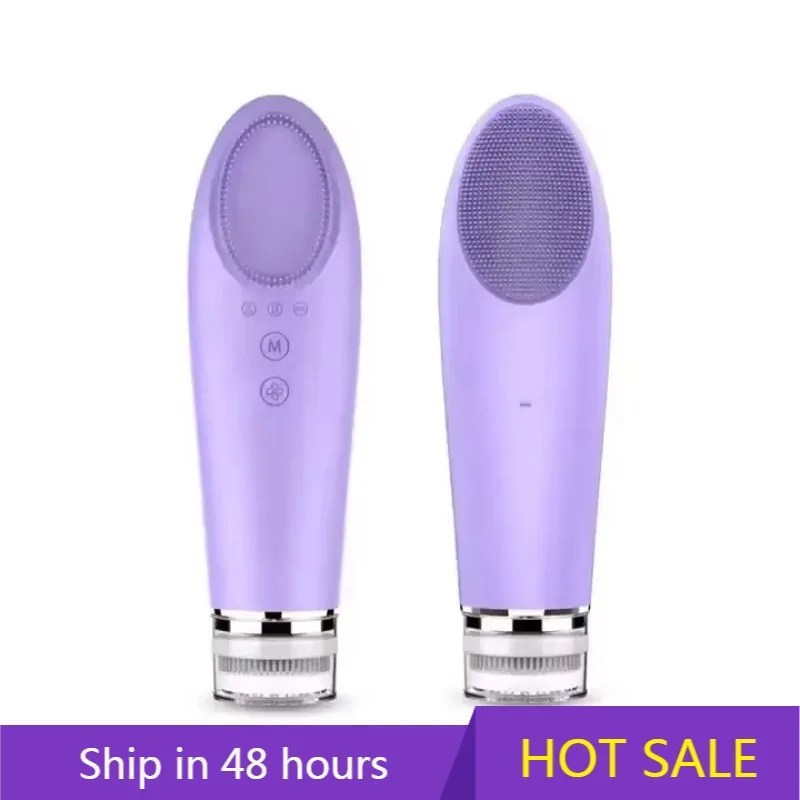 

YTYIN 3 In 1 Face Heating Massage High Frequency Vibration Deep Cleansing Brush Electric Rejuvenation Face Cleaning Brush