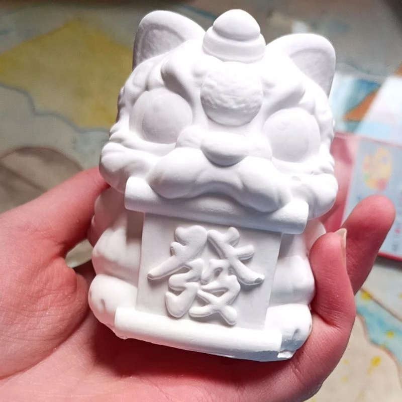 3D Fortune Dance Lion Gypsum Mold Creative Home Furnishing Custom Desktop Office Home Ornament Custom Candle New Silicone Molds