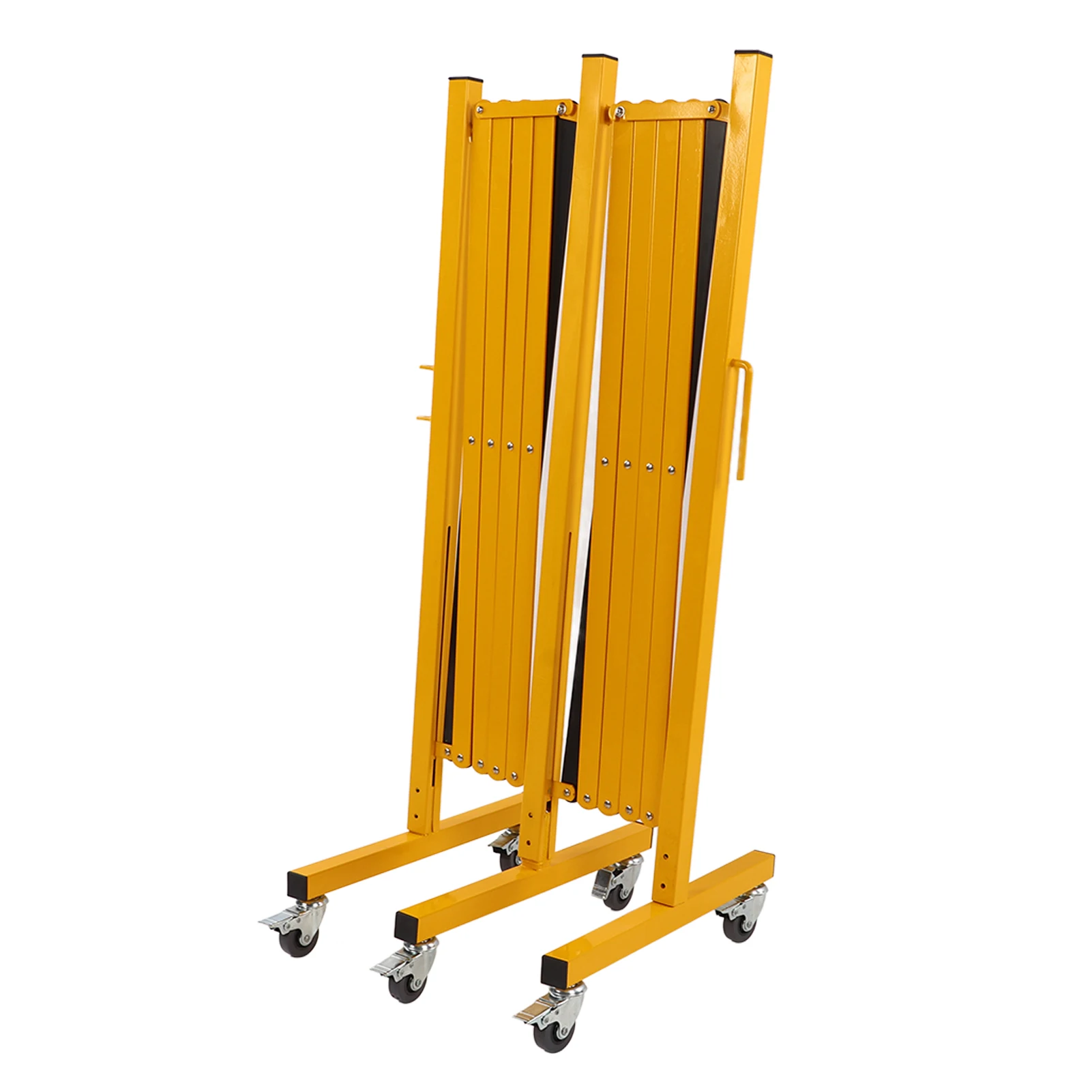 16.4ft Mobile Expandable Metal Barricade Outdoor Iron Column Mesh Reflective Portable Traffic Fence with Locking Coasters