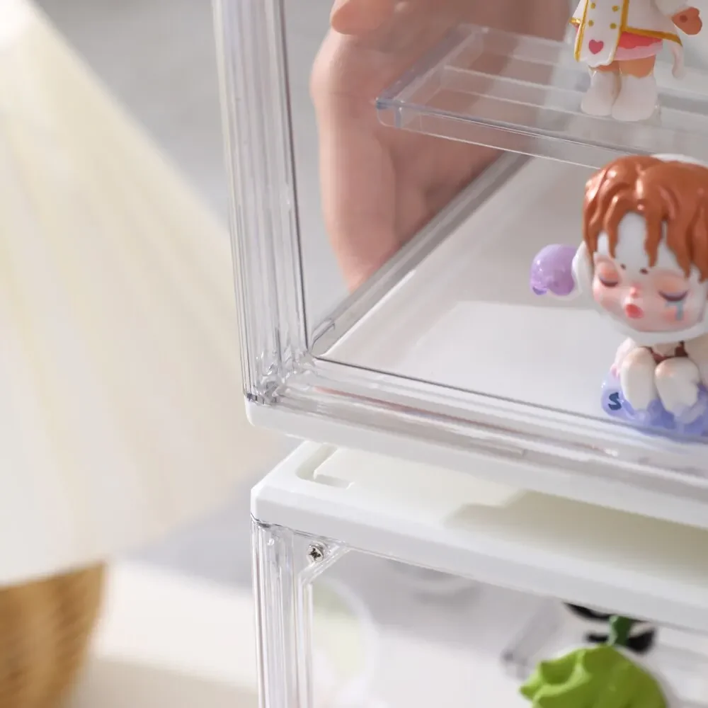 1pc Three Layer Acrylic Display Rack Transparent Ladder Handmade Anime Car Model Blind Box Storage Box Jewelry Sorting Box