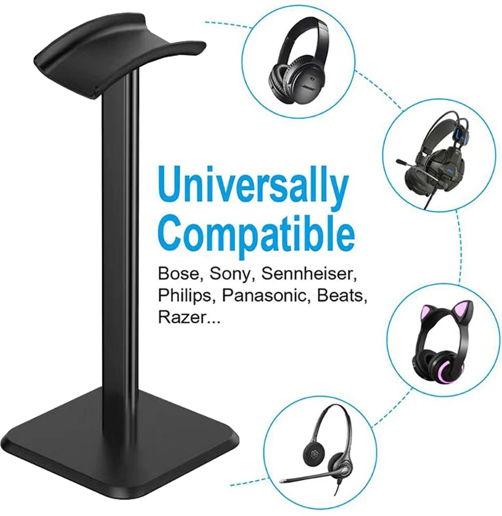 New Aluminium Alloy Metal Headset Stand Holder Headphone Rack Mount Hanger Flexible Earphone Gamer Hanger Display Rack