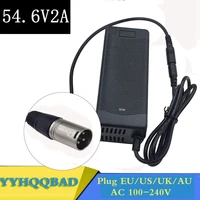 Cargador de batería de litio para bicicleta eléctrica, 54,6 V, 2A, para paquete de batería de litio de 48V, conector XLRM