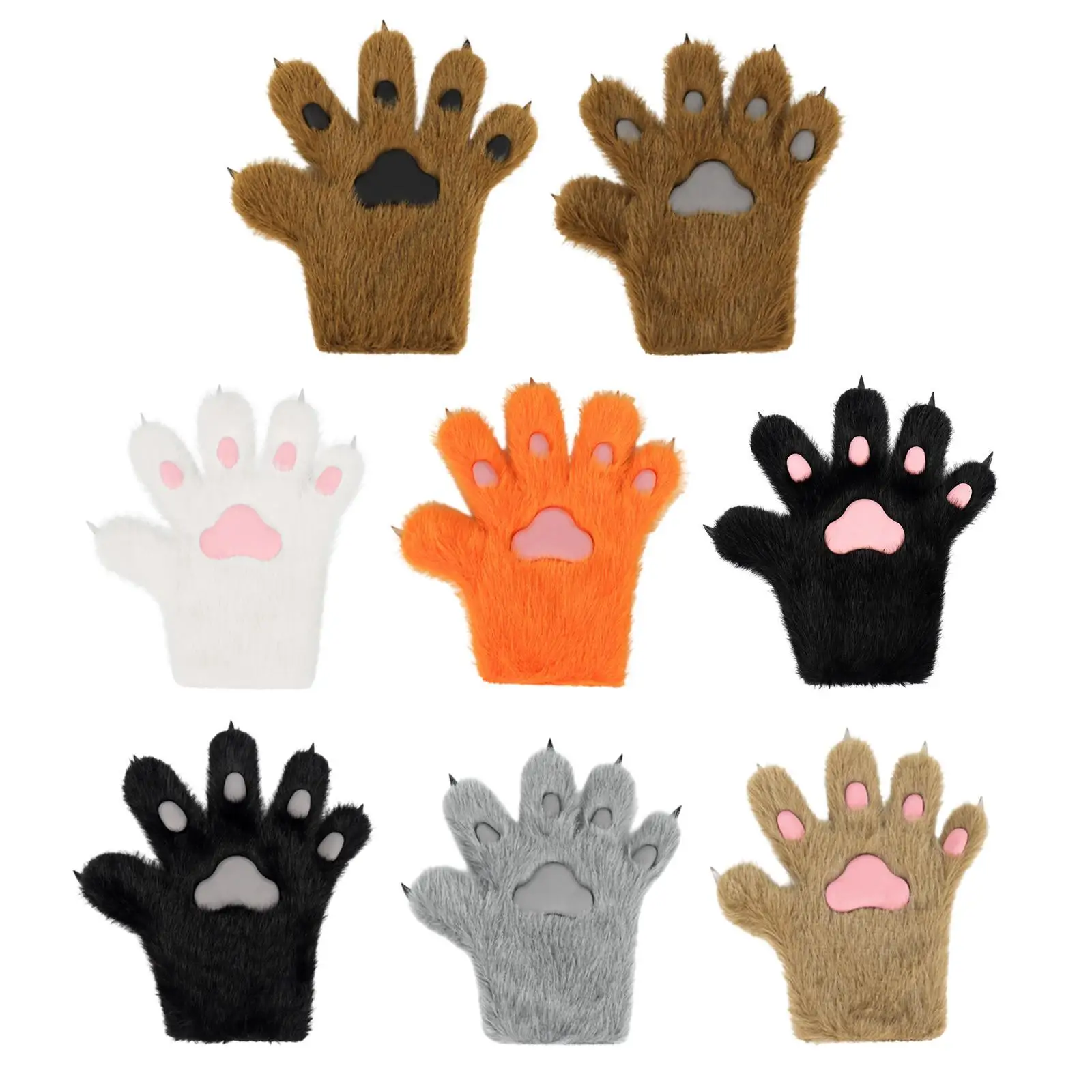 Kitten Paw Handschoenen Handen Klauw Pluche Fancy Dress Volwassenen Rekwisieten Cat Claw Handschoenen voor