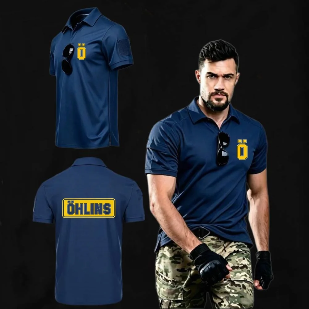 Polo Shirts Military Tacitcal Training Breathable Short Sleeve Shirt Ohlins Suspension Men Tees Cycling Hiking Expedition Tshirt
