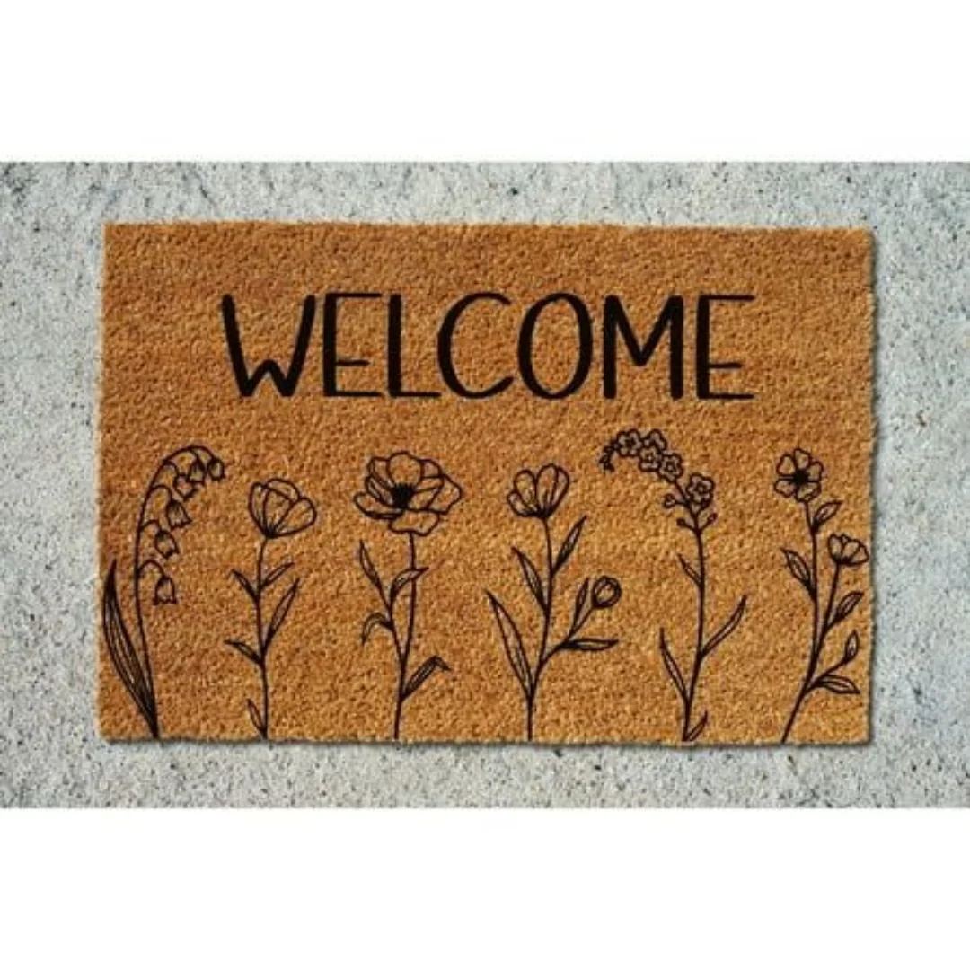 Welcome Script Wire Loop Door Mat Waterproof Non‑slip Front Entryway Doormat Indoor Outdoor Porch Home Decor Floor Rug