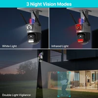 Outdoor Wifi PTZ Camera 4K 8MP HD Dual-Lens Dual Screen Camera AI Auto Tracking 4MP Video Surveillance Police Light Alarm iCSee 6