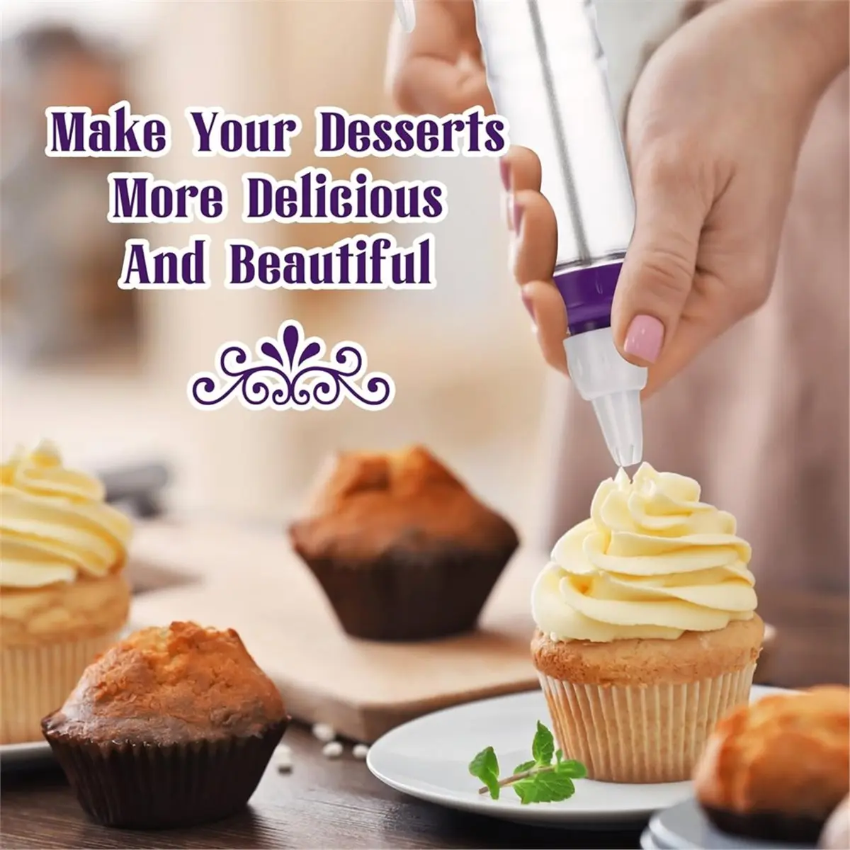 Utility Design 4pcs Butter Flower Holders for Home Cake Decoration, Used for Cake and Biscuit Art, Home Baking, Etc