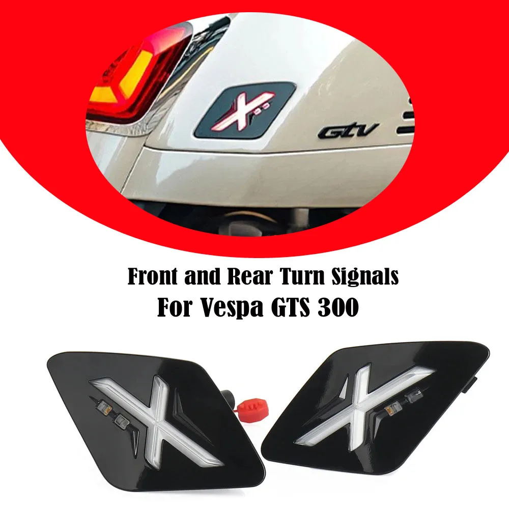 

Motorcycle Front and Rear Turn Signal Light Indicator Lamp Direction Accessories For Vespa GTS 300 GTS300 gts300 2023 2024 2025