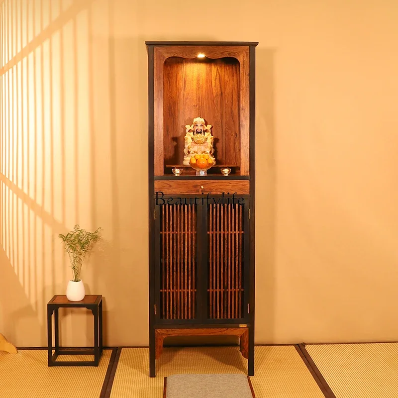 

ls 27 Solid wood vertical cabinet Buddhist niche offering table Guanyin offering table God of Wealth Buddhist cabinet incense ta
