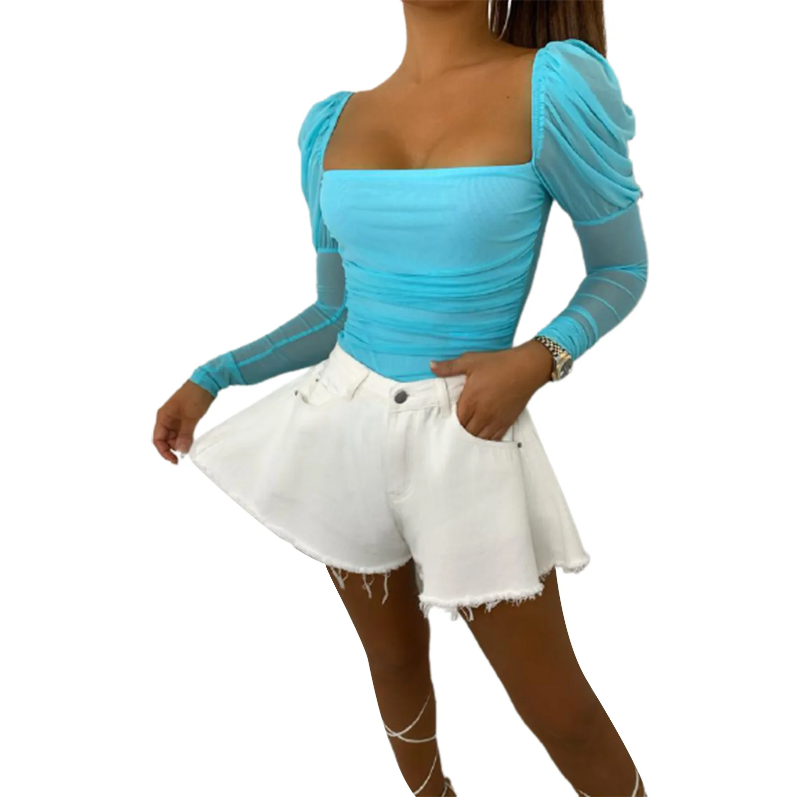 Frauen Lose Stil Shorts Feste Mittlere Taille Denim Tuch Ausgestelltes Shorts A-Linie Lose Breite Bein Hosen Weibliche Mode streetwear