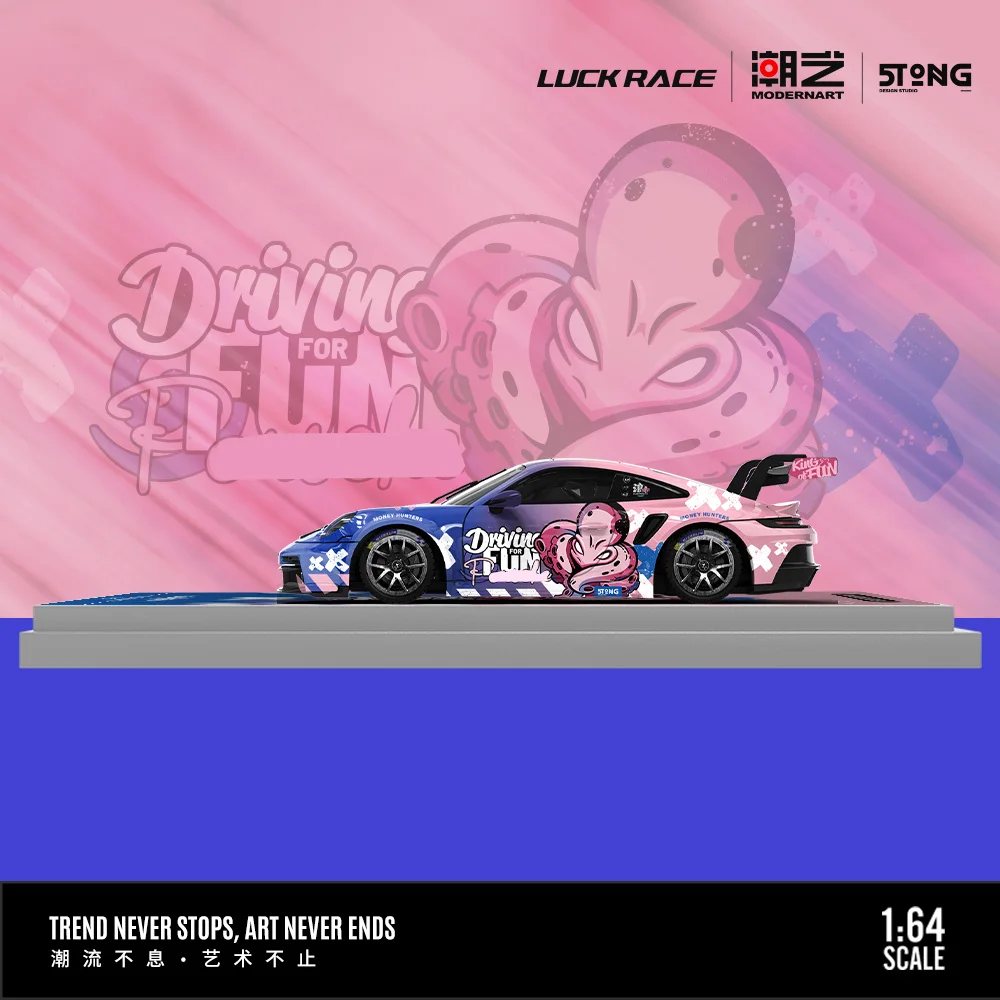 ModernArt 1:64 LUCK RACE 911 GT3 Legierungsdruckguss-Modellautos für Hobby, Sammlerstücke, Ausstellung und Geschenk