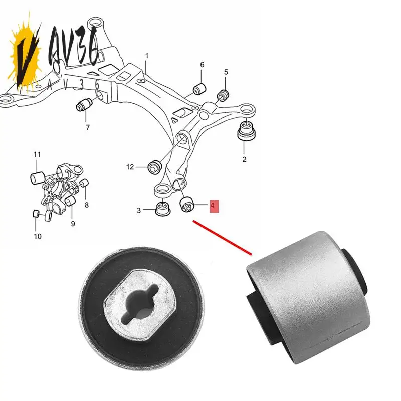 

AV36-New High Quality Car Rear Control Arm Rear Axle Rubber Bushing 9169204 31277893 For VOLVO S60 V70 XC90