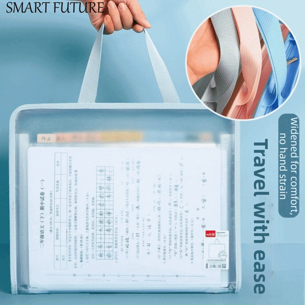 

Transparent 13-Compartment File Organizer Folder Large Capacity Portable Document Storage Bag Durable Multifunctional