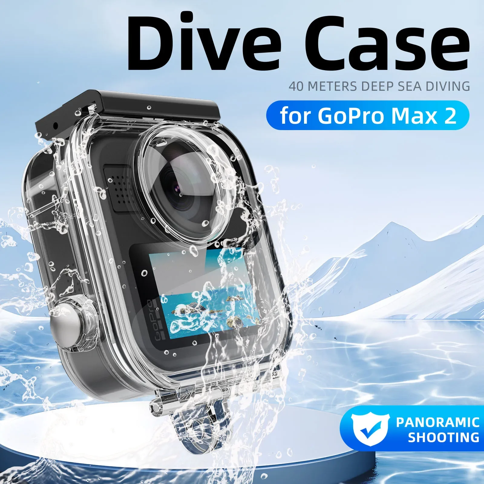 

Dive Case for GoPro MAX 2 Waterproof Housing Cover Underwater Protector Fully Invisible Diving Shell GoPro MAX2 Accessories
