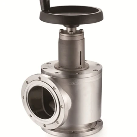 Vacuum Angle Valve Manual Baffle Flange