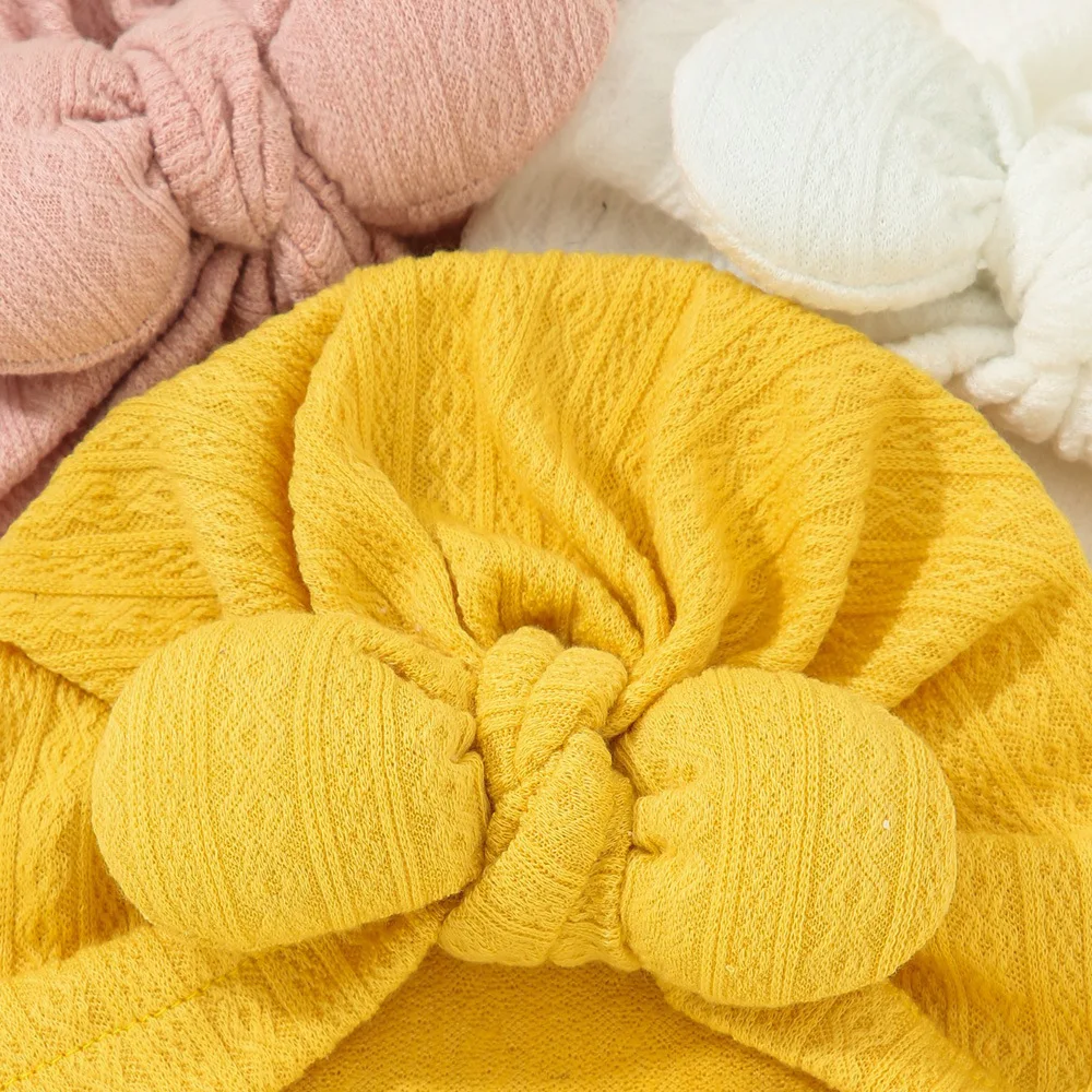 Carino orecchie di coniglio nodo caldo cappello indiano bandane per bambini turbante fascia per capelli ragazze bambini fasce per capelli accessori