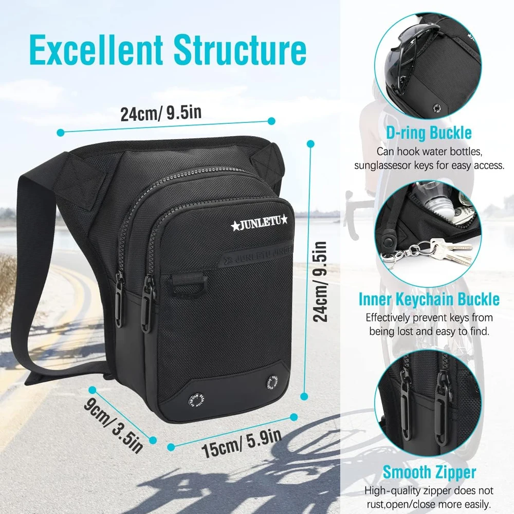 Drop Leg Bag for Men Women Motorcycle Leg-Bags Tactical Fanny Pack Outdoor Waterproof Thigh Bag with Leg Strap Leg Harness Bag