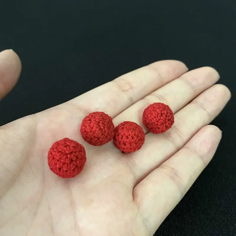 Bola de ganchillo magnética (Mini, roja, 1,2 cm), accesorios mágicos para tazas, bolas y taza para picar, trucos de magia, accesorios para mago, 2 uds.